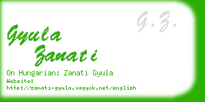 gyula zanati business card